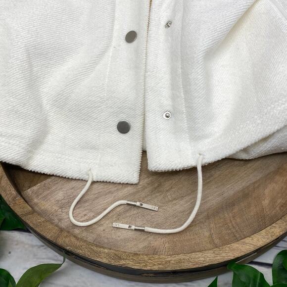 Company Ellen Tracy Snap Close White Knit Sweater Jacket Coat NWT Draw String XL - Picture 9 of 15